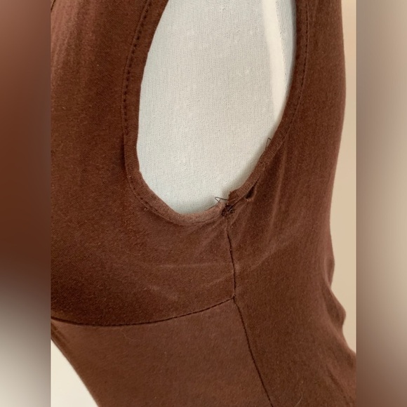 VTG Lipsy chocolate Brown Y2k 2000s Soft Cap Sleeve Top Twist Front sexy thin - Picture 9 of 11